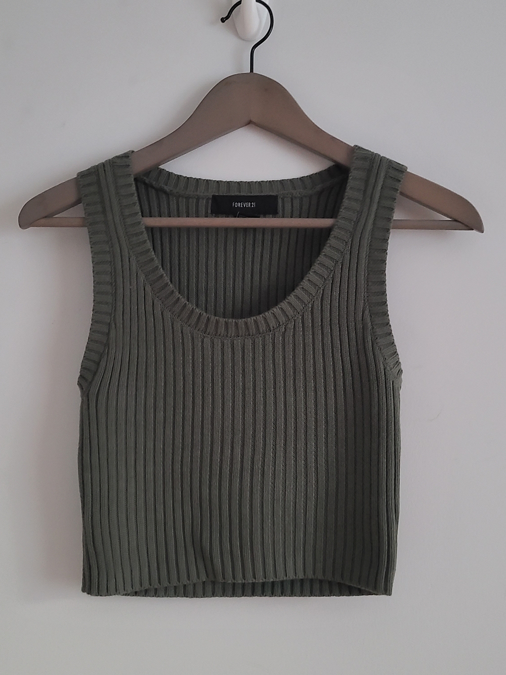 Forever 21 Olive Ribbed Tank Top Size S/M